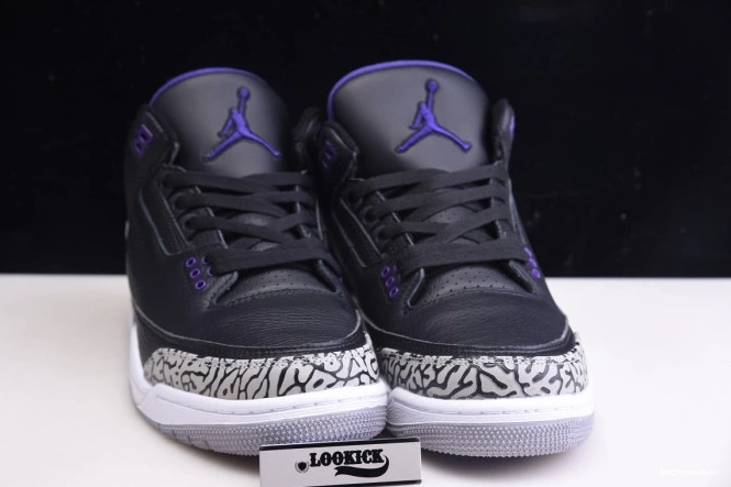 Reps LUCY CT8532-050 Court Black Jordan 3 Retro Air Purple 0718